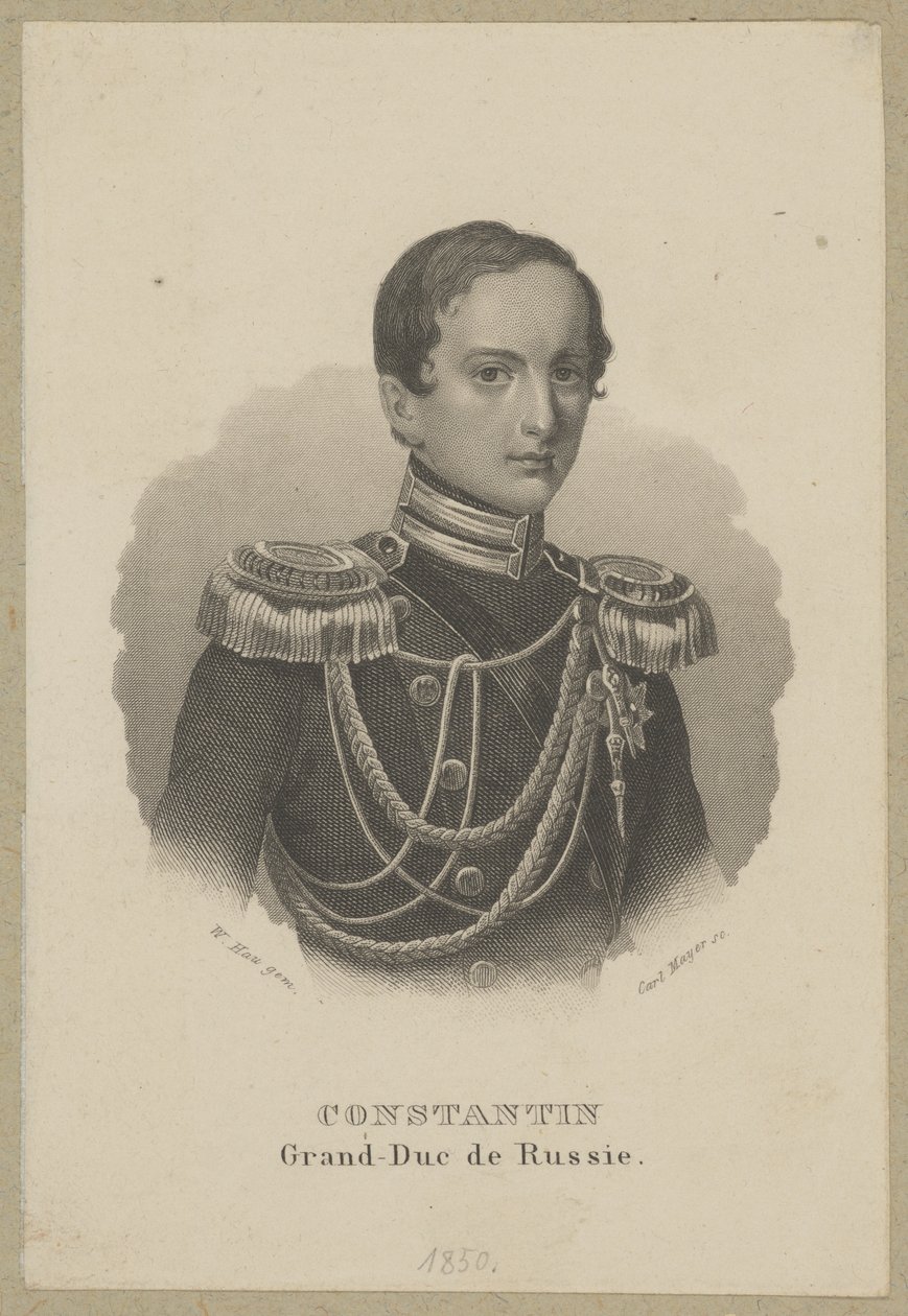 Konstanty Mikołajewicz Romanow (1827 Sankt Petersborg - 1892 Pawłowsk) - storfyrste af Rusland, general og statholder i Kongeriget Polen, præsident for Statsrådet i Kongres-Polen, flådeadmiral af Carl Mayer