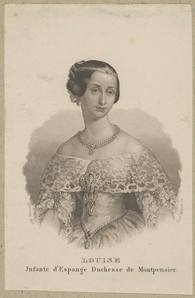 Maria Ludwika Ferdynanda af Spanien (egentlig María Luísa Fernanda de Borbón, 1832 Madrid - 1897 Sevilla) - infanta af Spanien og hertuginde af Montpensier af Carl Mayer