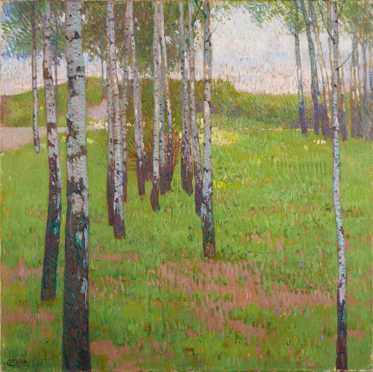 Birkelund i aftenlyset af Carl Moll