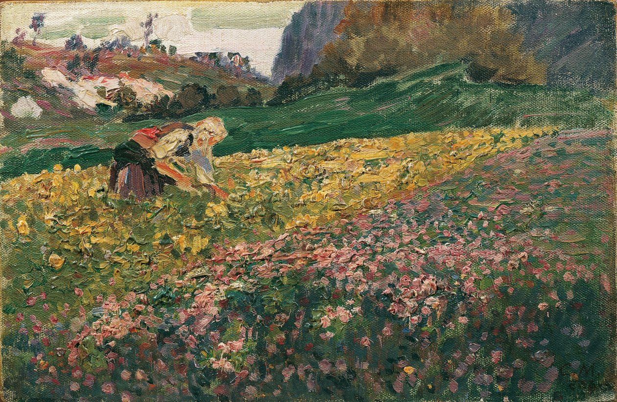 Pige i blomsterengen af Carl Moll