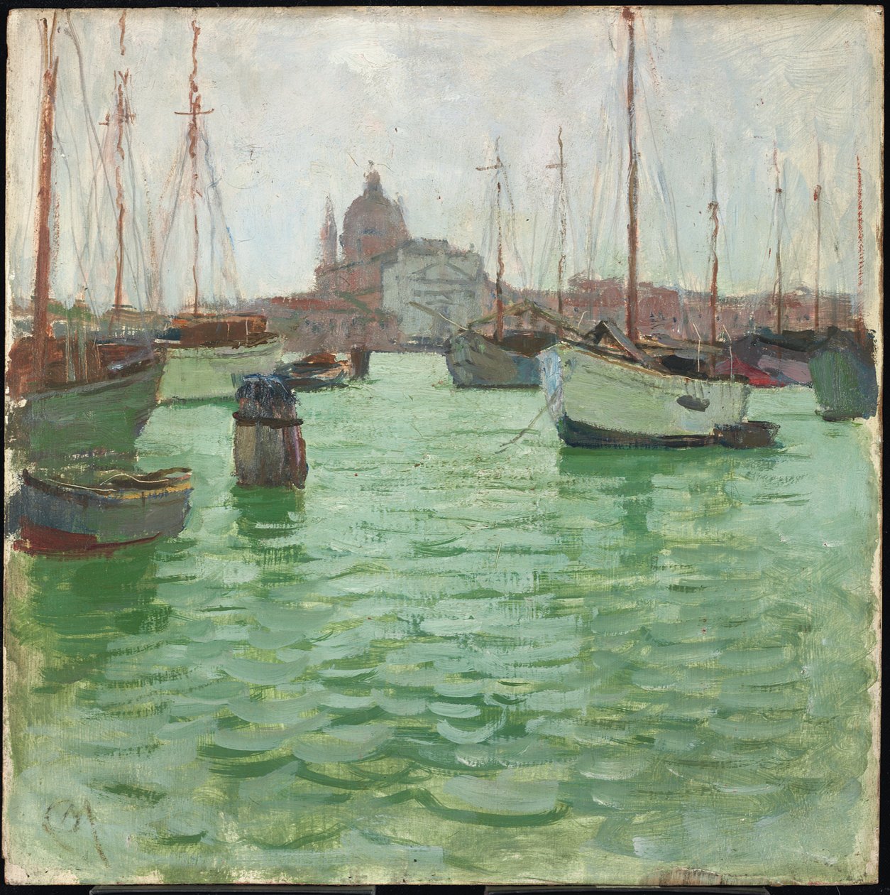 Santa Marie della Salute (olie på panel) af Carl Moll
