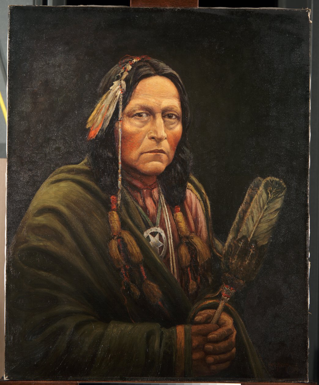 Osage mand, Bro-Ga-Hee-Ge (olie på lærred) af Carl Moon