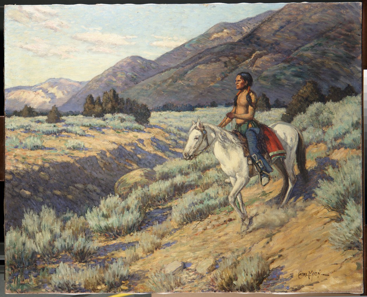 Scout, Taos Valley, New Mexico (olie på lærred) af Carl Moon