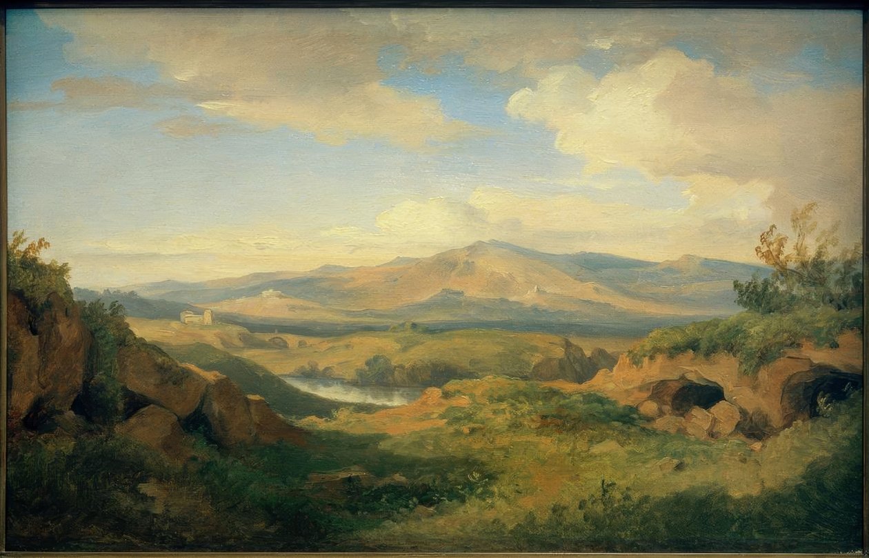 C. Morgenstern, udsigt over Cervara-grotterne ... af Carl Morgenstern