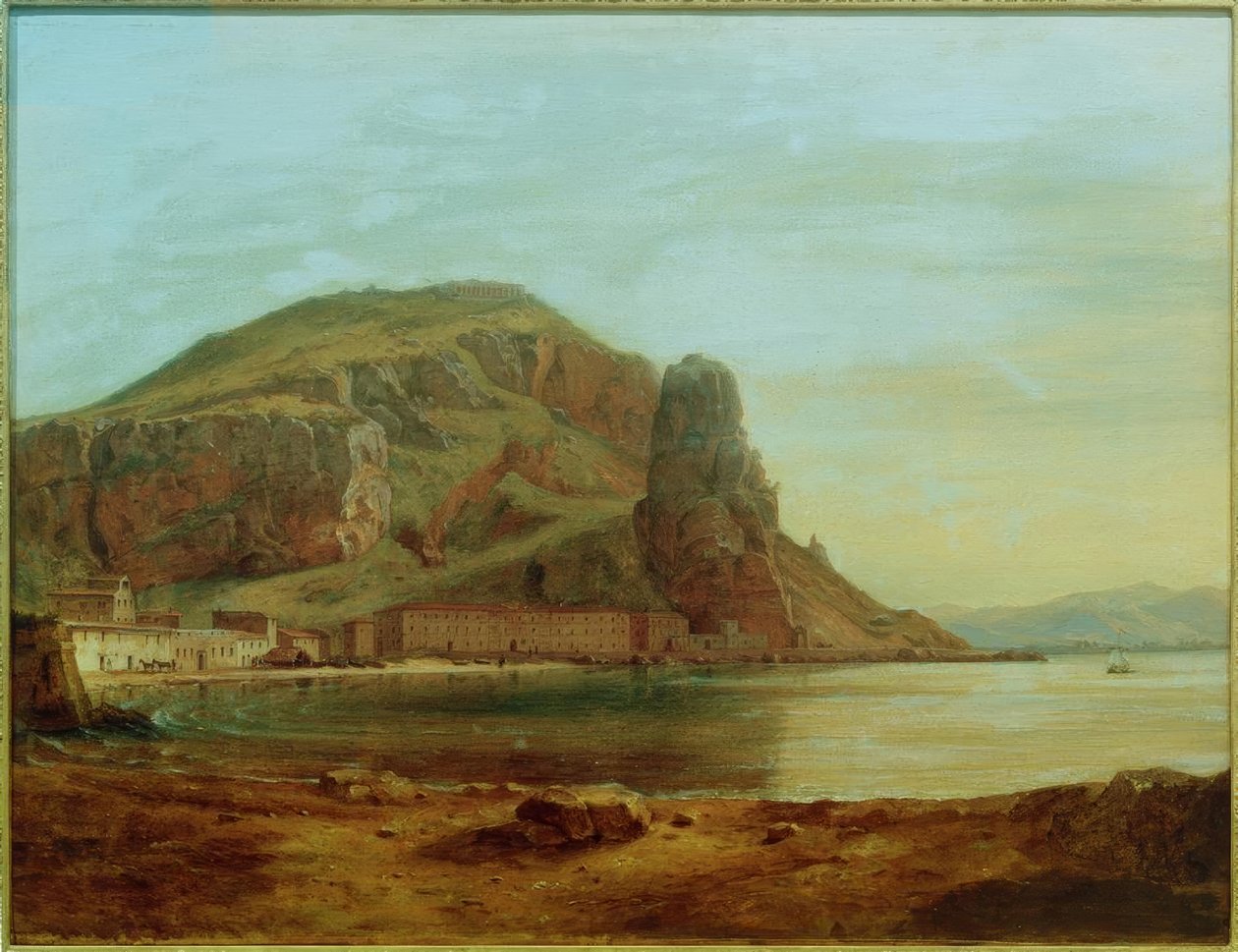 C. Morgenstjerne, Terracina med fiskeklippen, aftenstemning af Carl Morgenstern