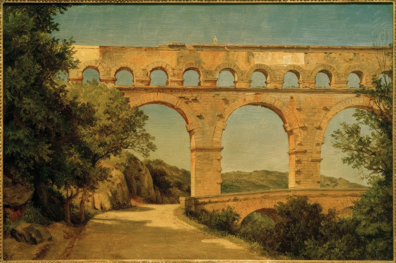 Pont du Gard nær Nîmes / maleri af Carl Morgenstern af Carl Morgenstern