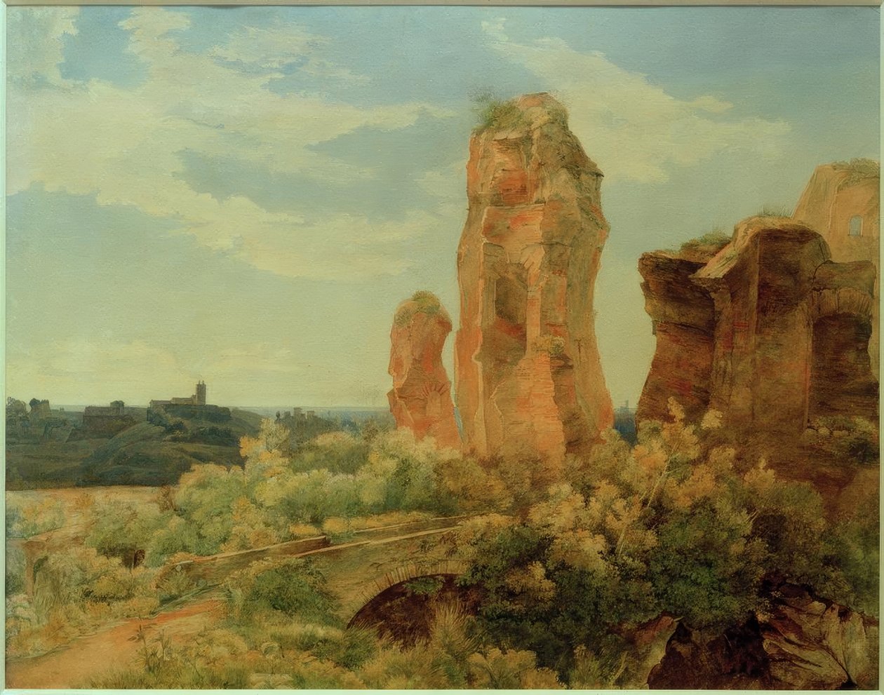 Rom, Aventine, bygningsfragment i kejserlige haver / Carl Morgenstern af Carl Morgenstern