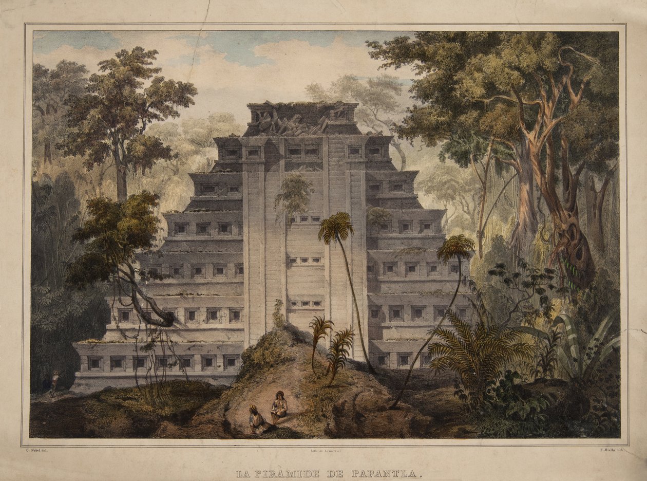 Papantla-pyramiden af Carl Nebel