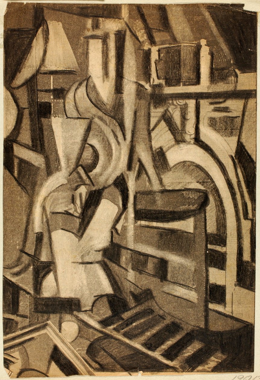 Abstrakt - siddende figur af Carl Newman