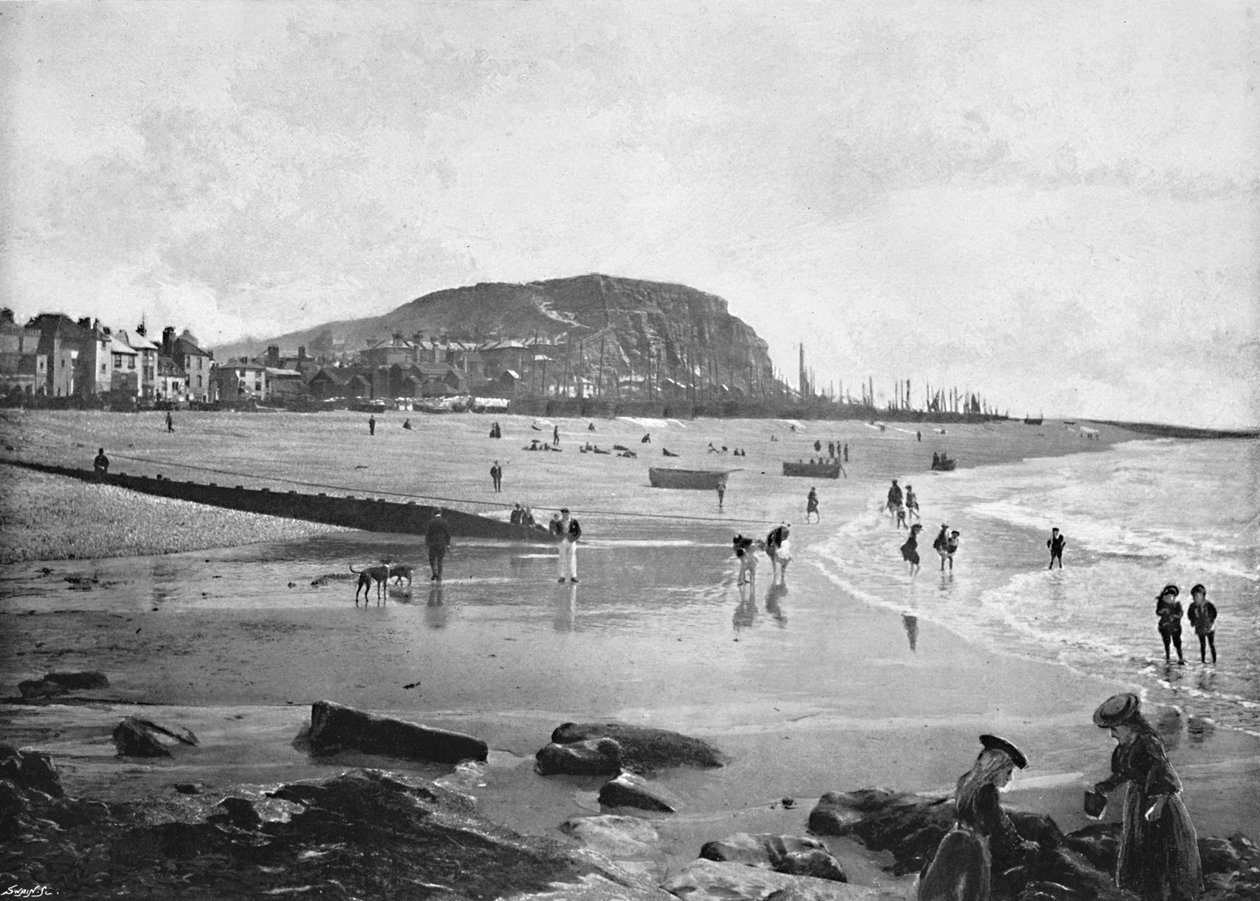 Hastings gamle bydel og strand, c1896 af Carl Norman