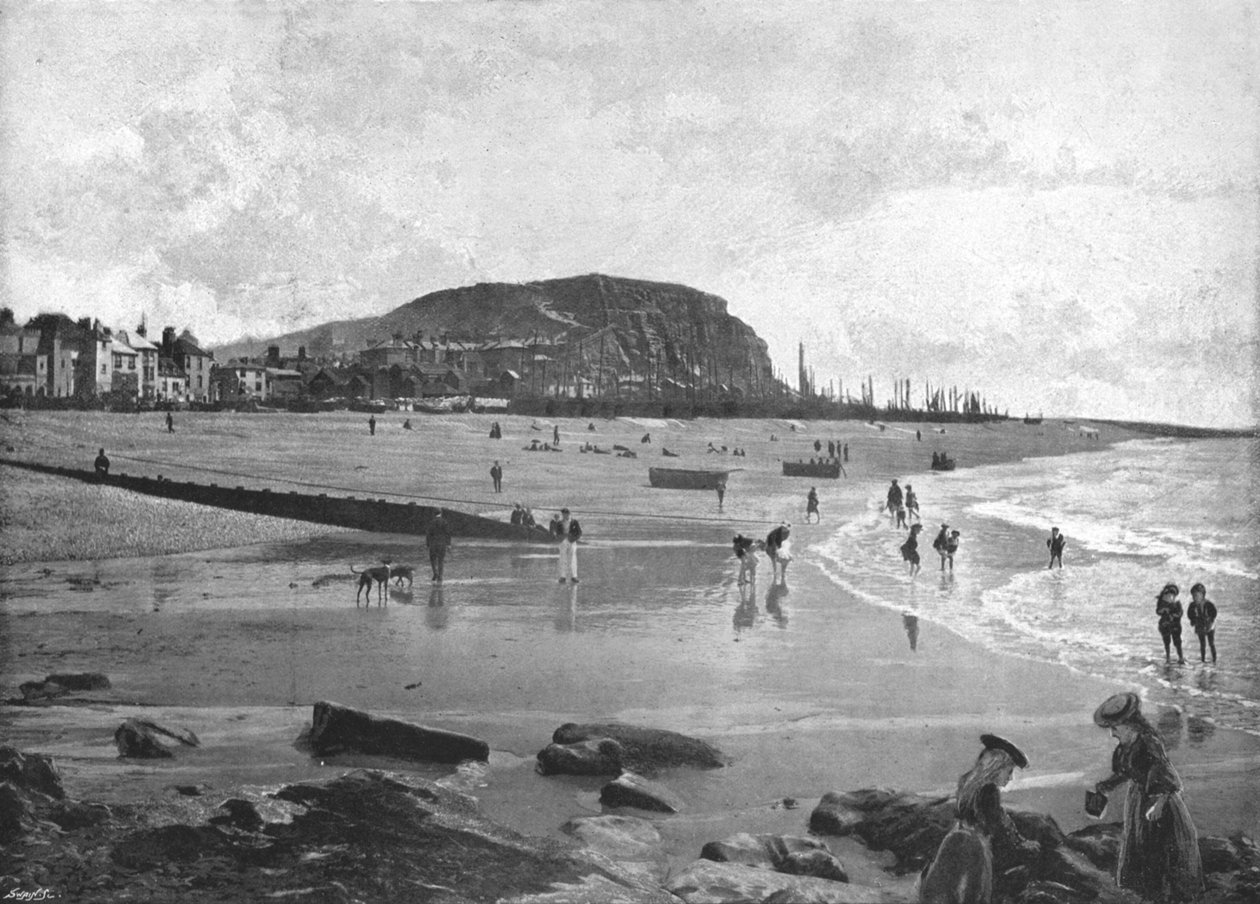 Hastings, Old Town og Beach, c1900 af Carl Norman