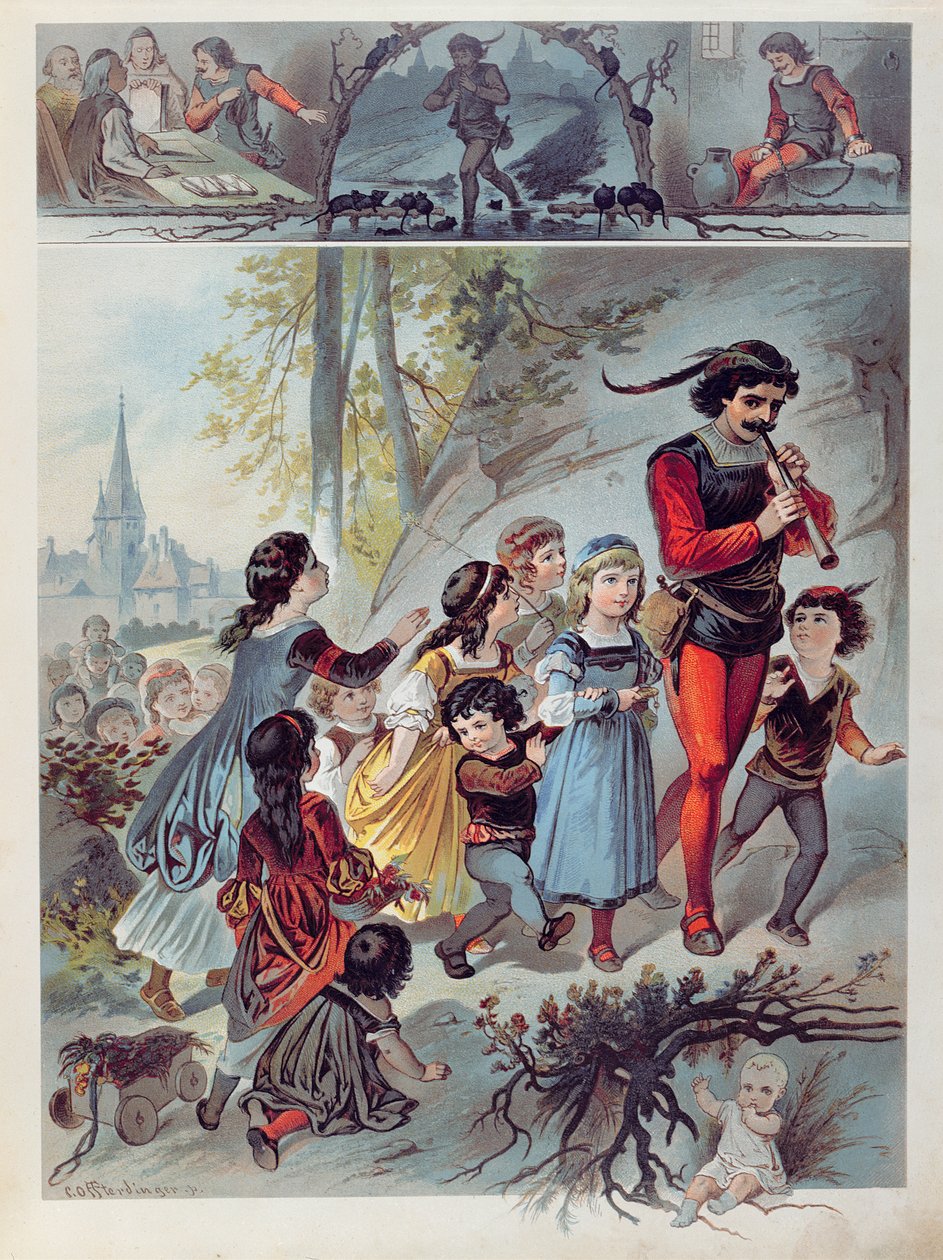Pied Piper of Hameln, ca. 1880 af Carl Offterdinger