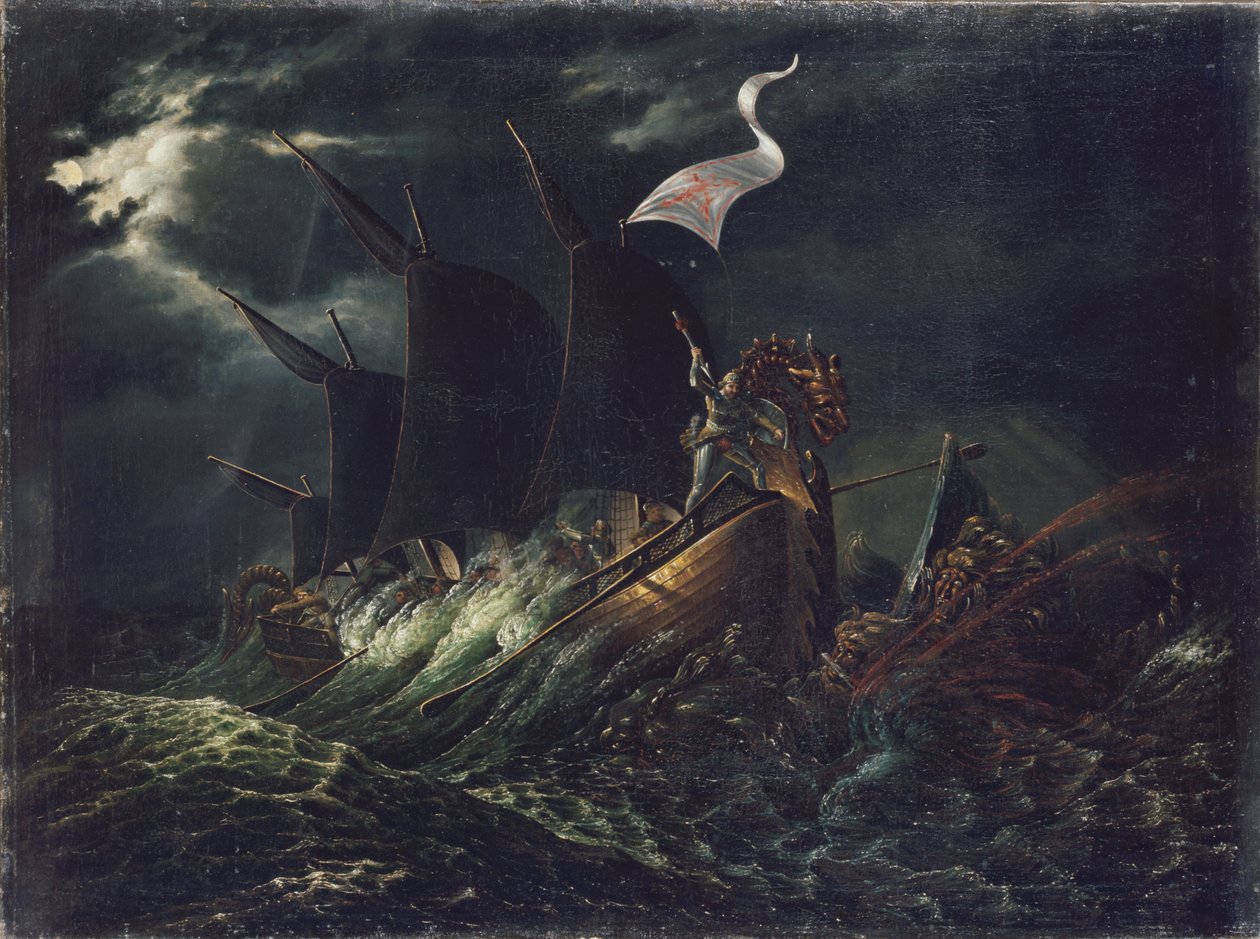 Frithjof dræber to havtrolde af Carl Peter Lehmann