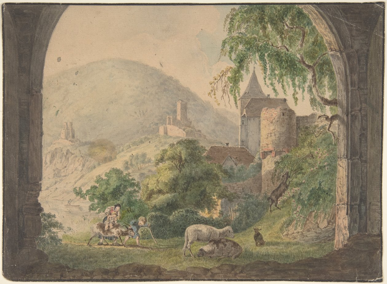 De fire slotte i Neckarsteinach af Carl Philipp Fohr