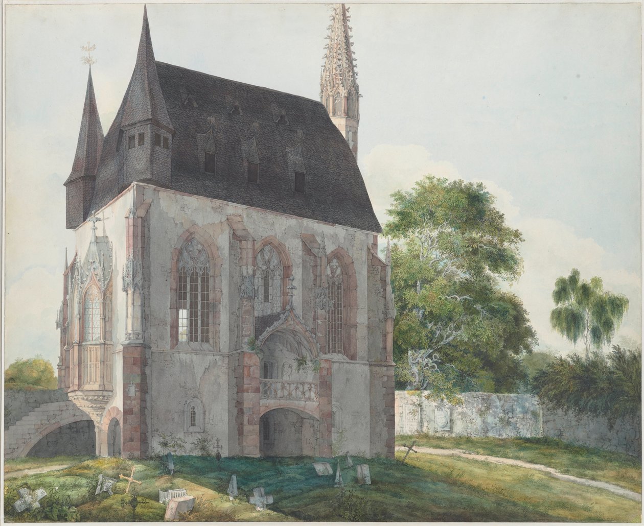 Totenkapelle i Kiedrich, omkring 1814. af Carl Philipp Fohr