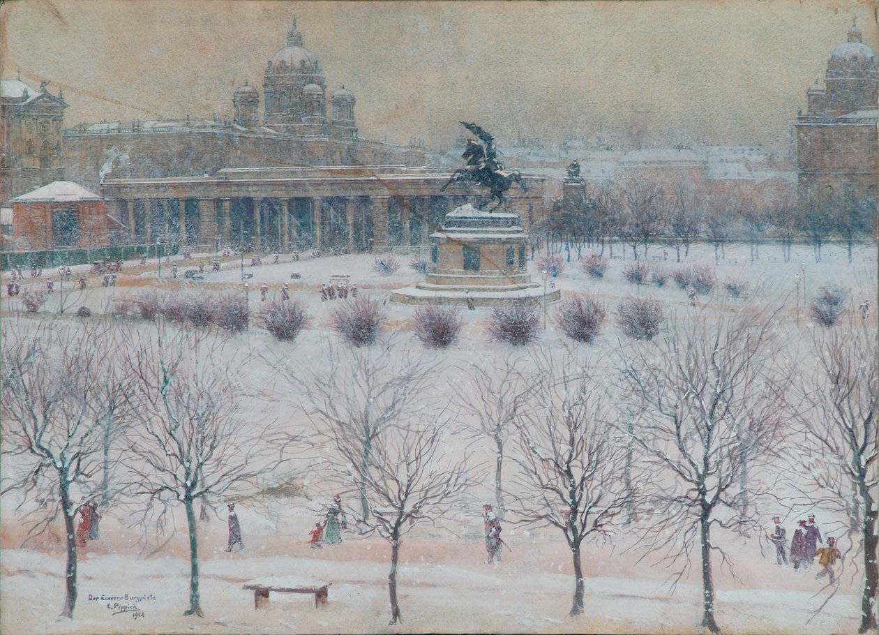 Den ydre Burgplatz i Wien om vinteren af Carl Pippich