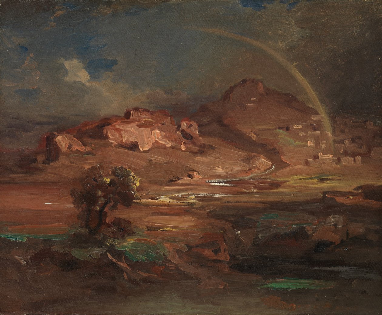Kirkegården i Pronoia nær Nauplia, ca. 1841-47. af Carl Rottmann