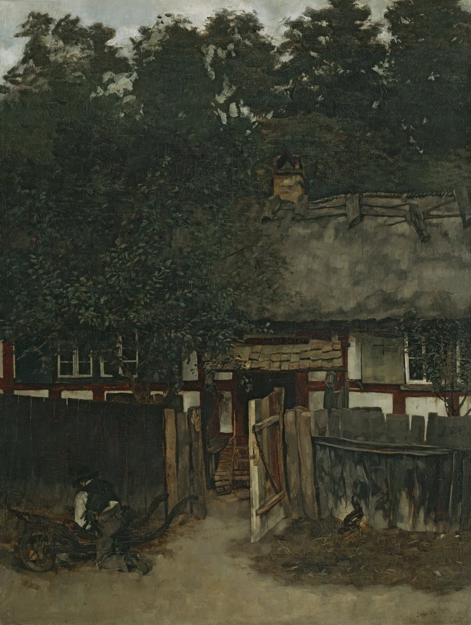 Bondegård i Ferch am Schwielowsee af Carl Schuch