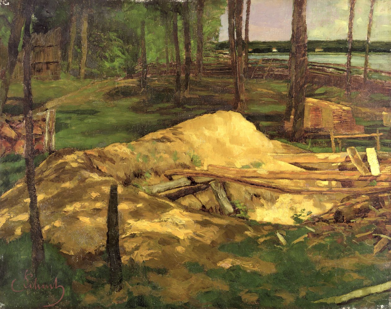 Savsmuldsgrav, 1876 af Carl Schuch