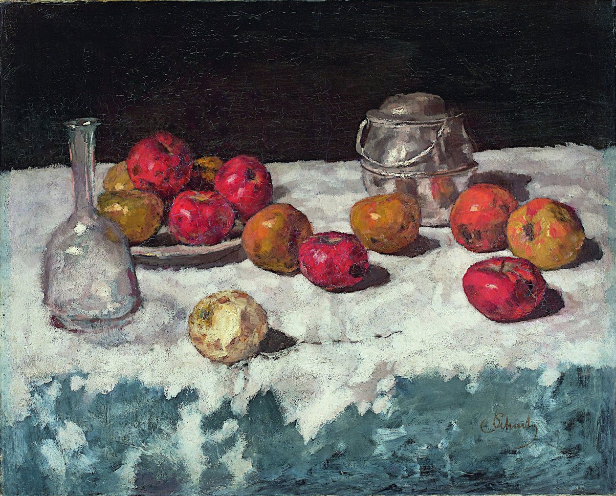Stilleben med æbler, 1889 af Carl Schuch