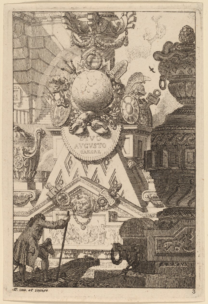 Fantasi om et antikt trofæ til Augustus af Carl Schütz