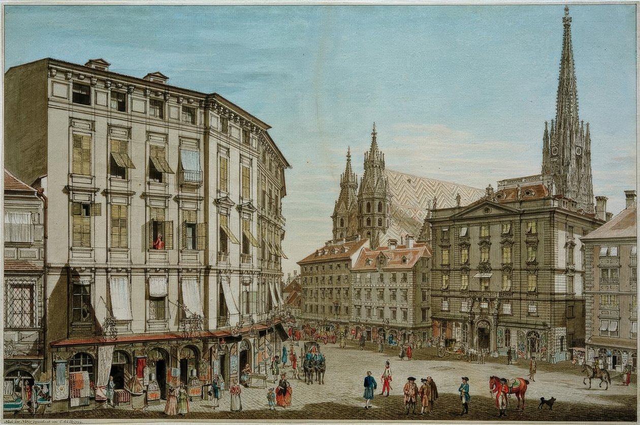 Stock-im-Eisen-Platz i Wien af Carl Schütz