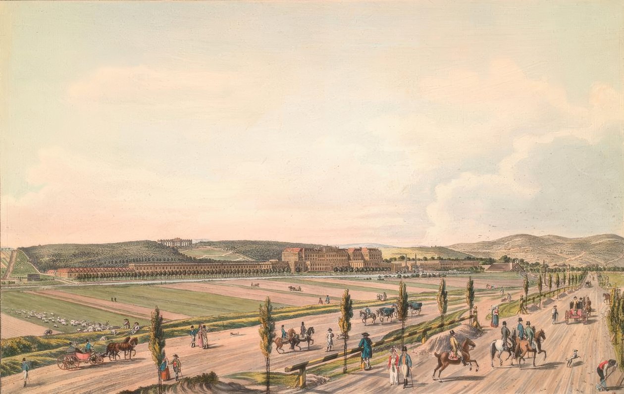 Generel udsigt over det kejserlige og kongelige palads Schönbrunn af Carl Schütz