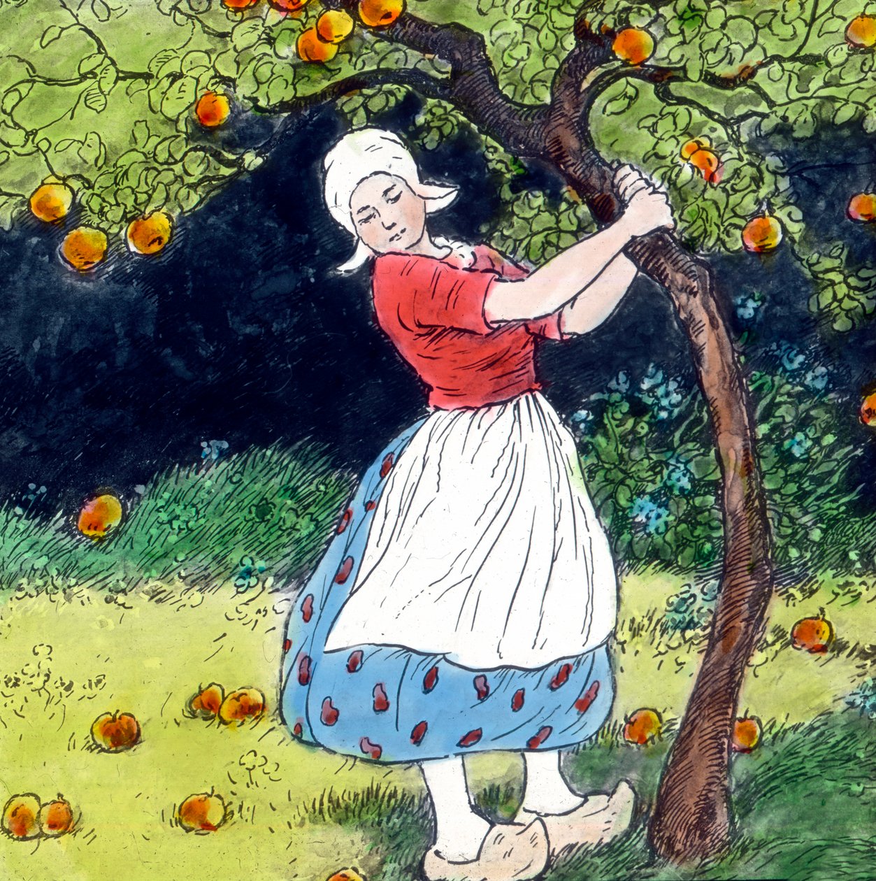 Brødrene Grimm - Eventyr - Mor Hulda. Billeddato ca. 1910. Carl Simon Arkiv af Carl Simon