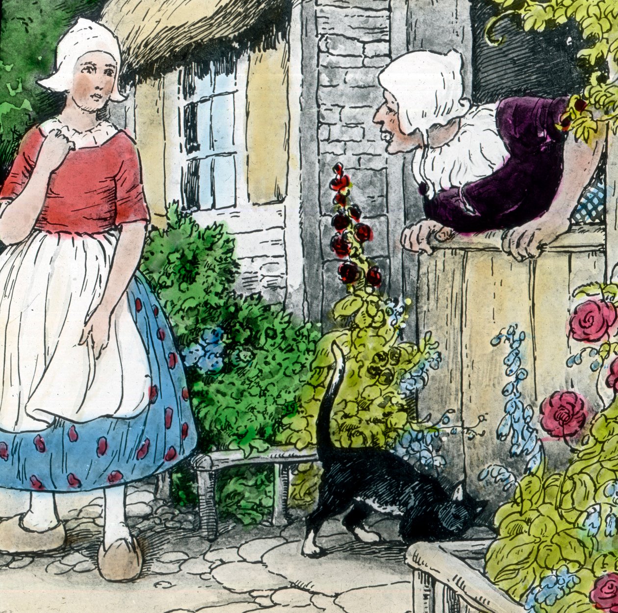 Brødrene Grimm - Eventyr - Mor Hulda. Billeddato ca. 1910. Carl Simon Arkiv af Carl Simon