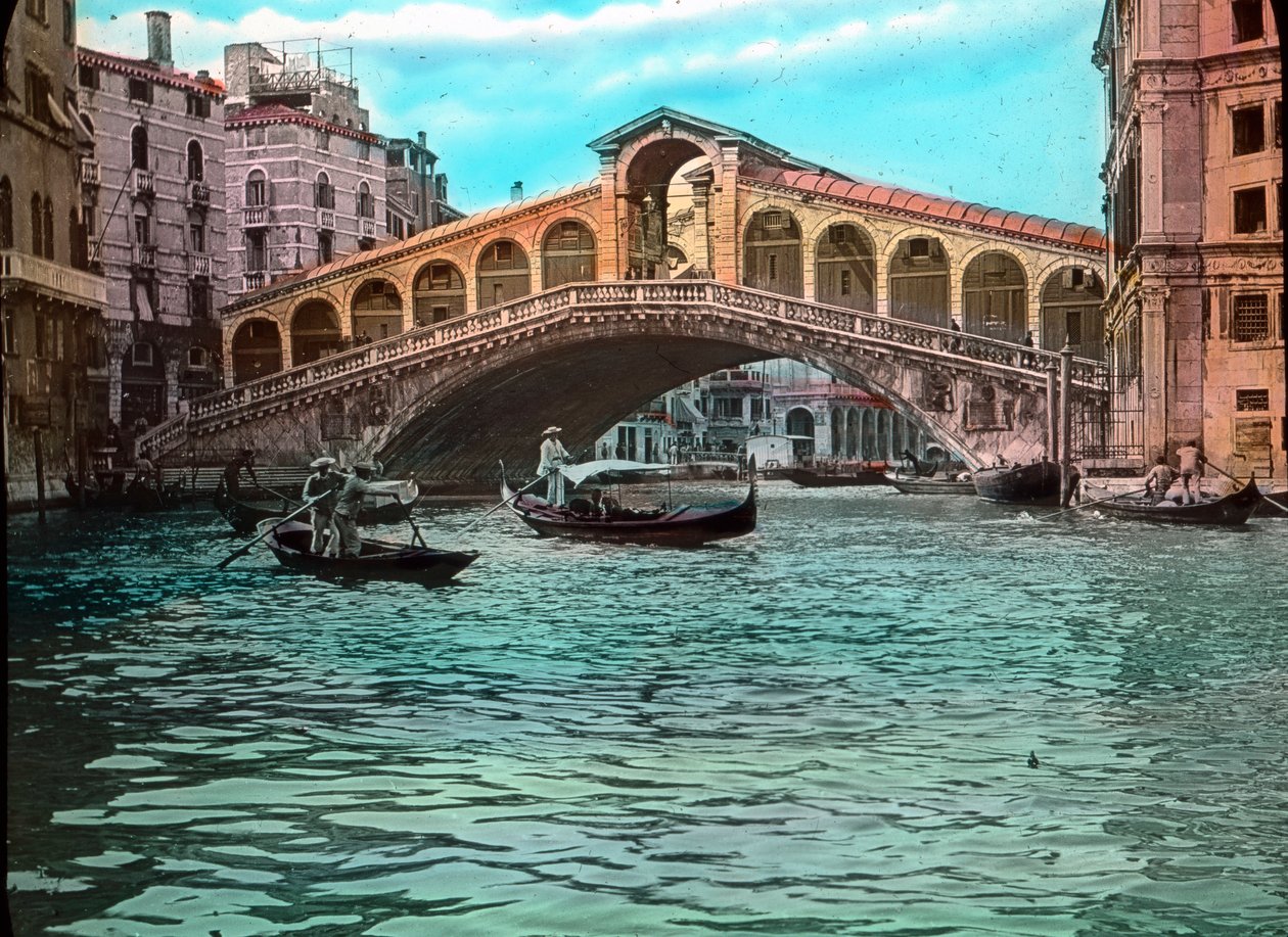 Italien, Venedig, Rialtobroen og Canal Grande, billeddato: ca. 1910. Carl Simon-arkivet af Carl Simon