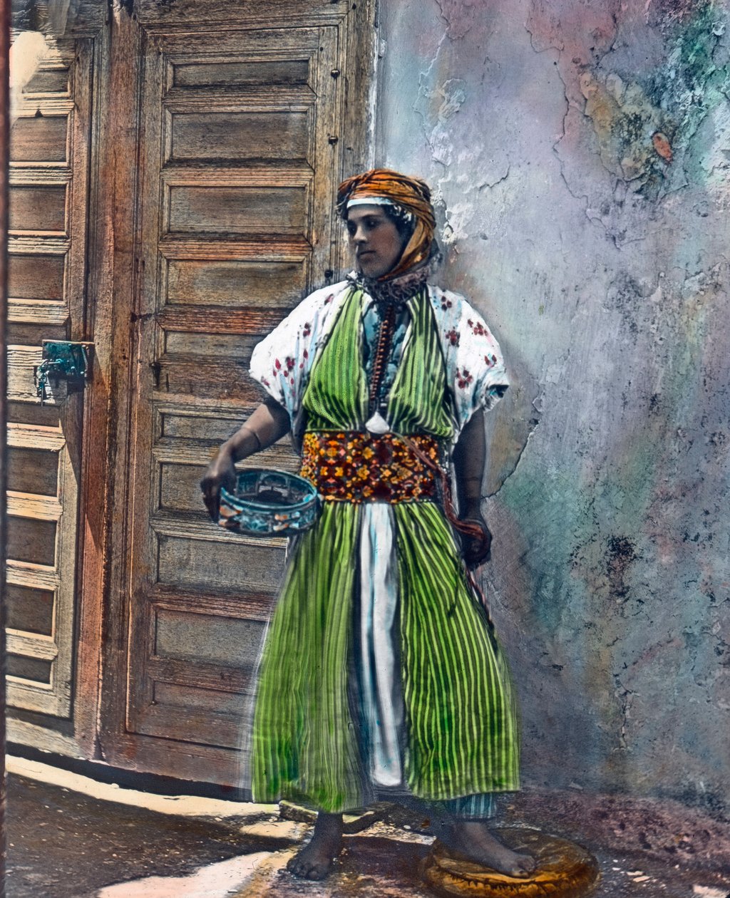 Marokko, kabylsk pige fra den etniske gruppe berberne, billeddato: ca. 1910. Carl Simons arkiv af Carl Simon