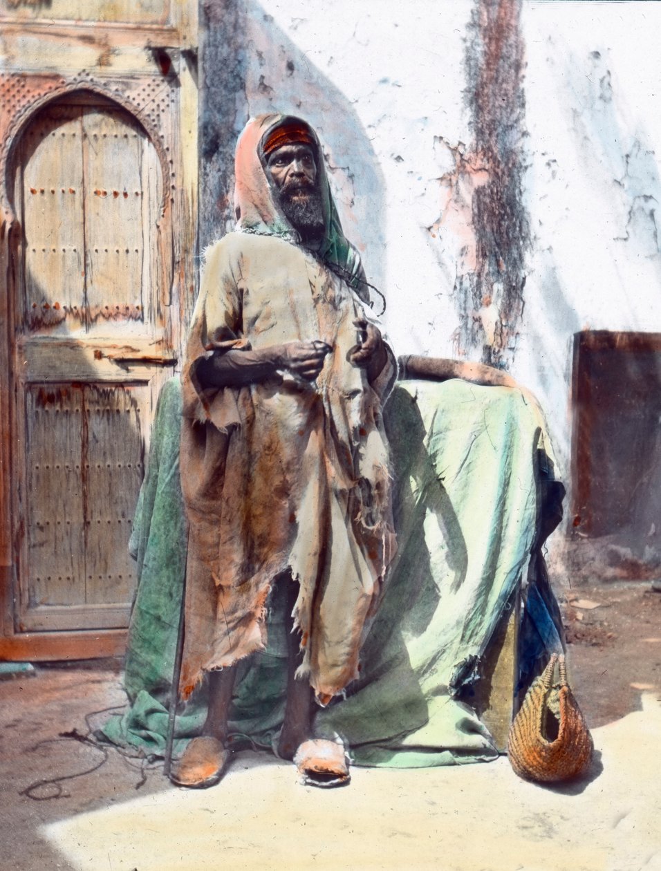 Marokko, blind tigger i Tanger, billeddato: ca. 1910. Carl Simons arkiv af Carl Simon