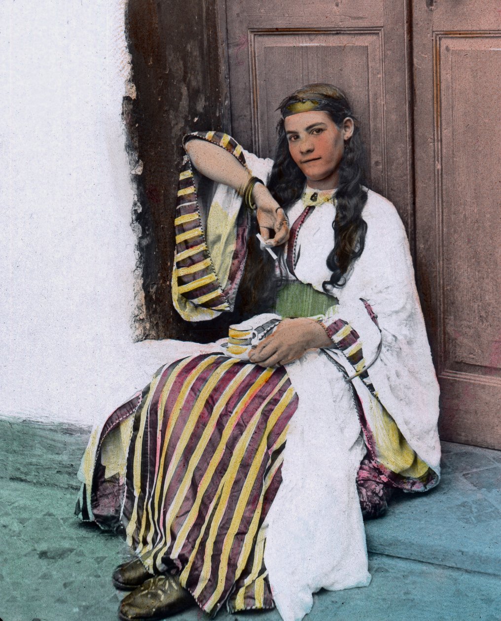 Marokko, ung marokkansk pige, billeddato: ca. 1910. Carl Simon-arkivet af Carl Simon
