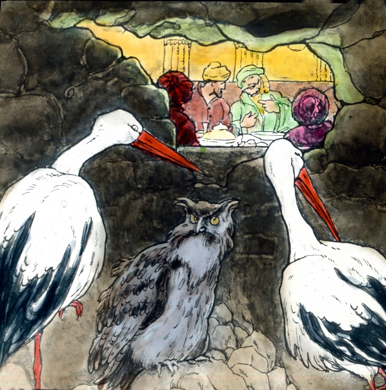 Wilhelm Hauff - Eventyr - Kaliffens stork. Billedet er dateret omkring 1910. Carl Simon-arkivet af Carl Simon