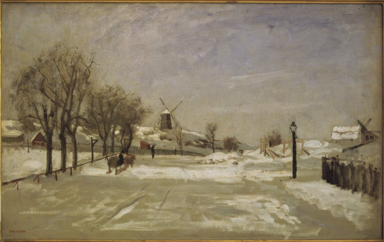 Vinter. Udsigt over Eriksberg, Stockholm, ca. 1880 af Carl Skånberg