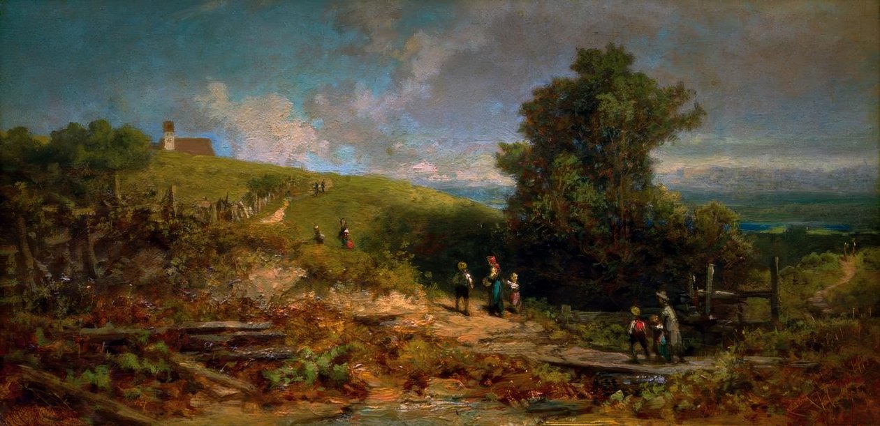 På Kirchsteig af Carl Spitzweg
