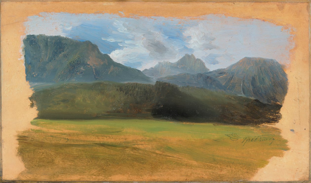 Udsigt fra Ramsau mod Dachstein-massivet af Carl Spitzweg