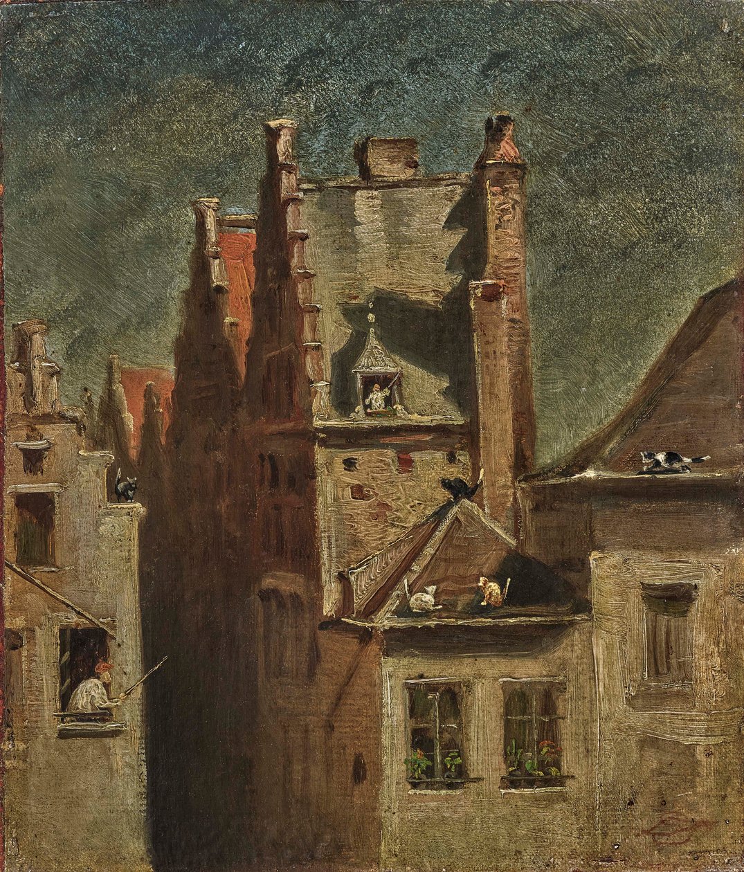 Kattekoncert. af Carl Spitzweg