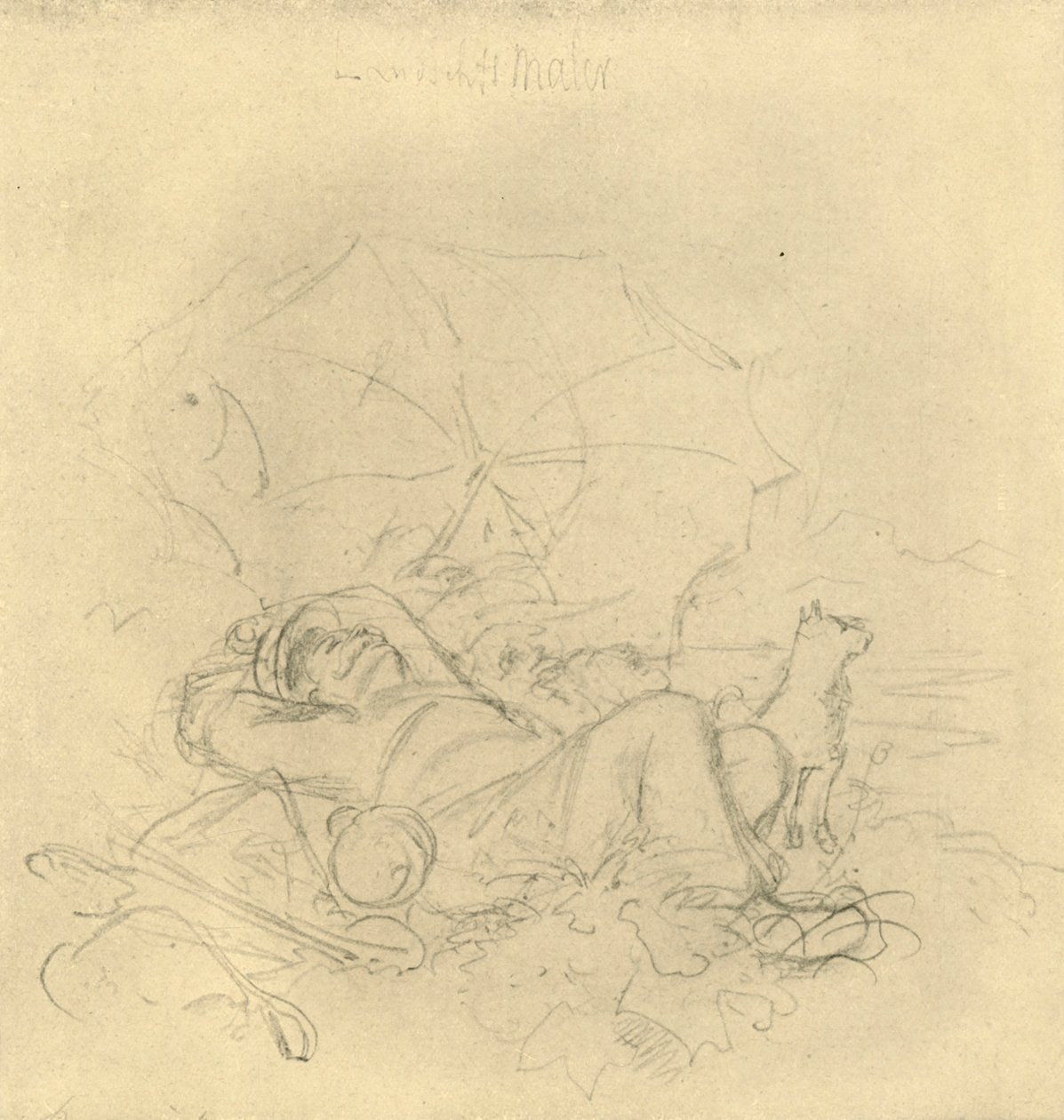 Landskabsmaleren I, midten af ​​slutningen af ​​det 19. århundrede, c1924. af Carl Spitzweg