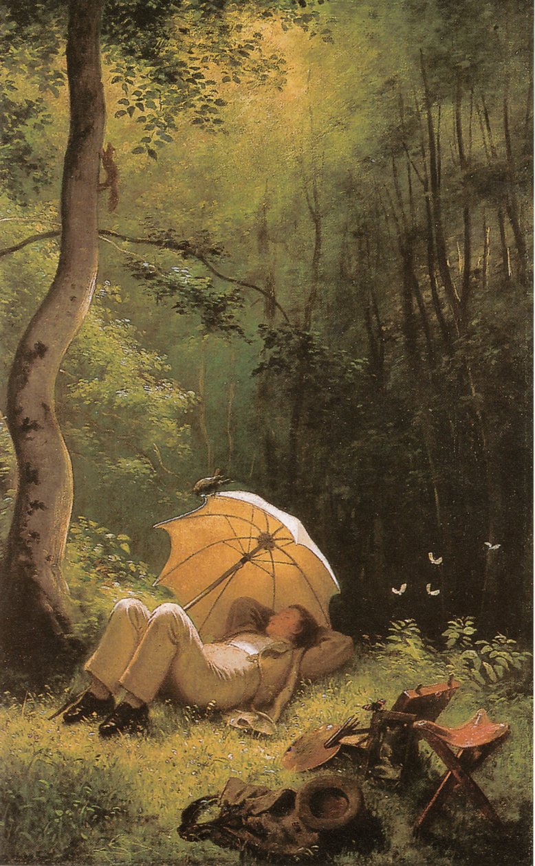 Maleren i en skovrensning af Carl Spitzweg