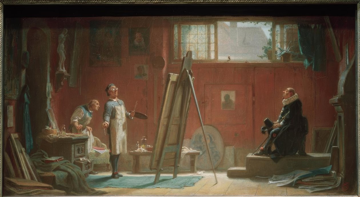 Portrætmaleren af Carl Spitzweg