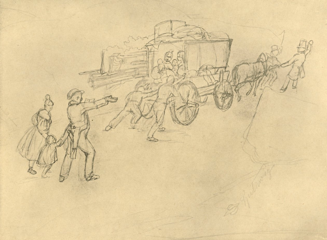 The Thespian Actor Travelling, midten af ​​slutningen af ​​det 19. århundrede, c1924. af Carl Spitzweg