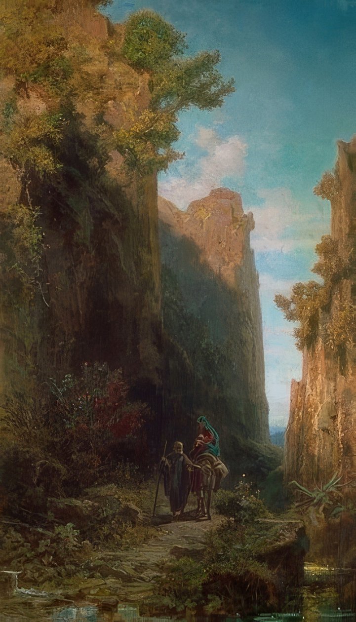 Flugten til Egypten. 1875/79 af Carl Spitzweg