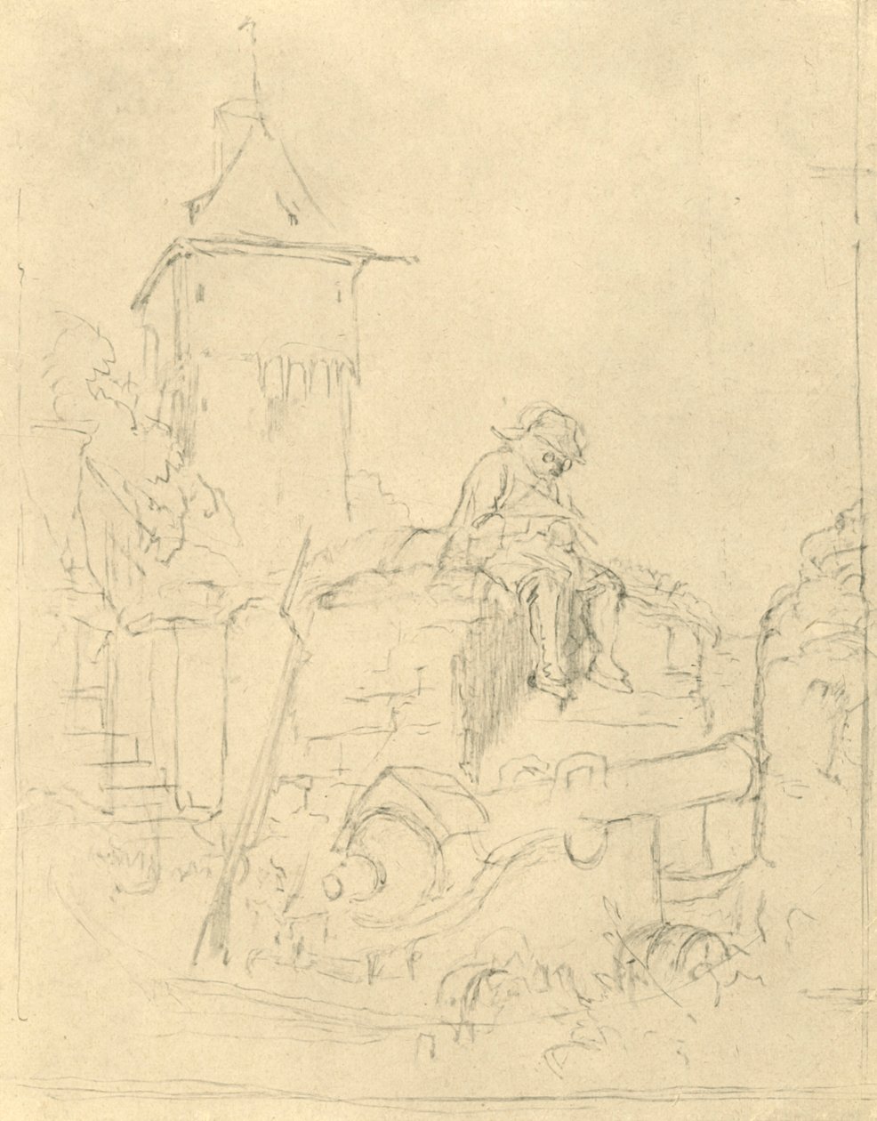 Die Schildwache, midten af slutningen af det 19. århundrede, c1924. af Carl Spitzweg