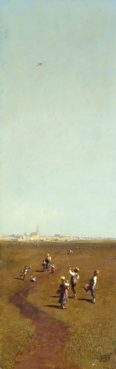 Drachensteigen af Carl Spitzweg