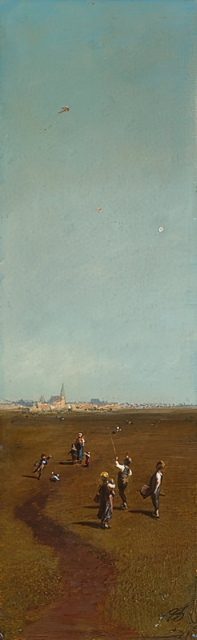 Drageflyvning. Omkring 1880/85 af Carl Spitzweg