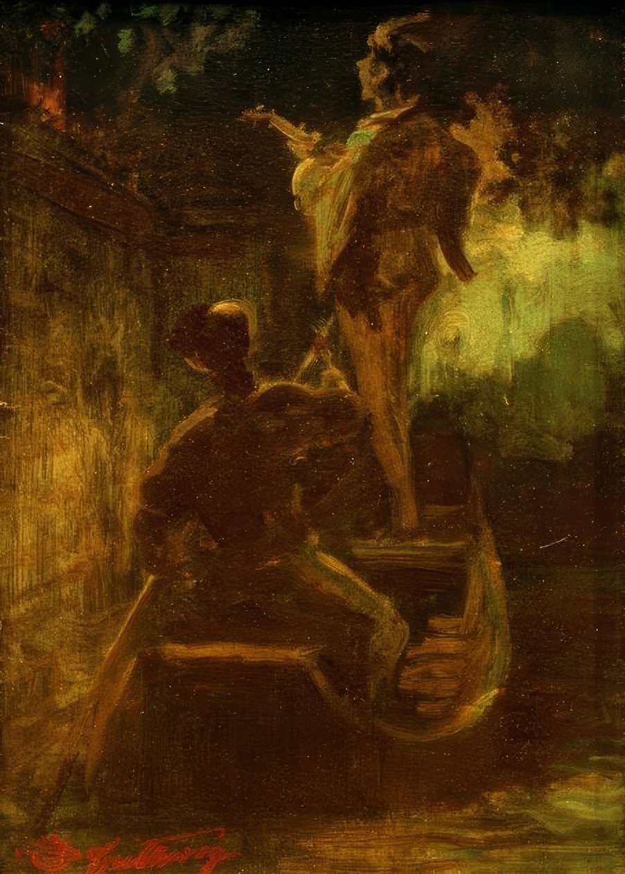 En serenade fra båden af Carl Spitzweg
