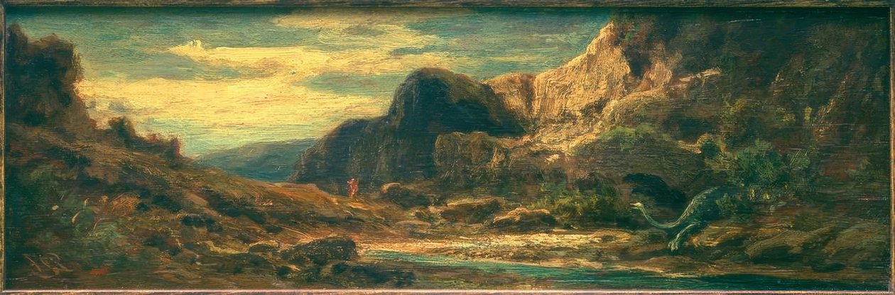 Klippelandskab med drager af Carl Spitzweg