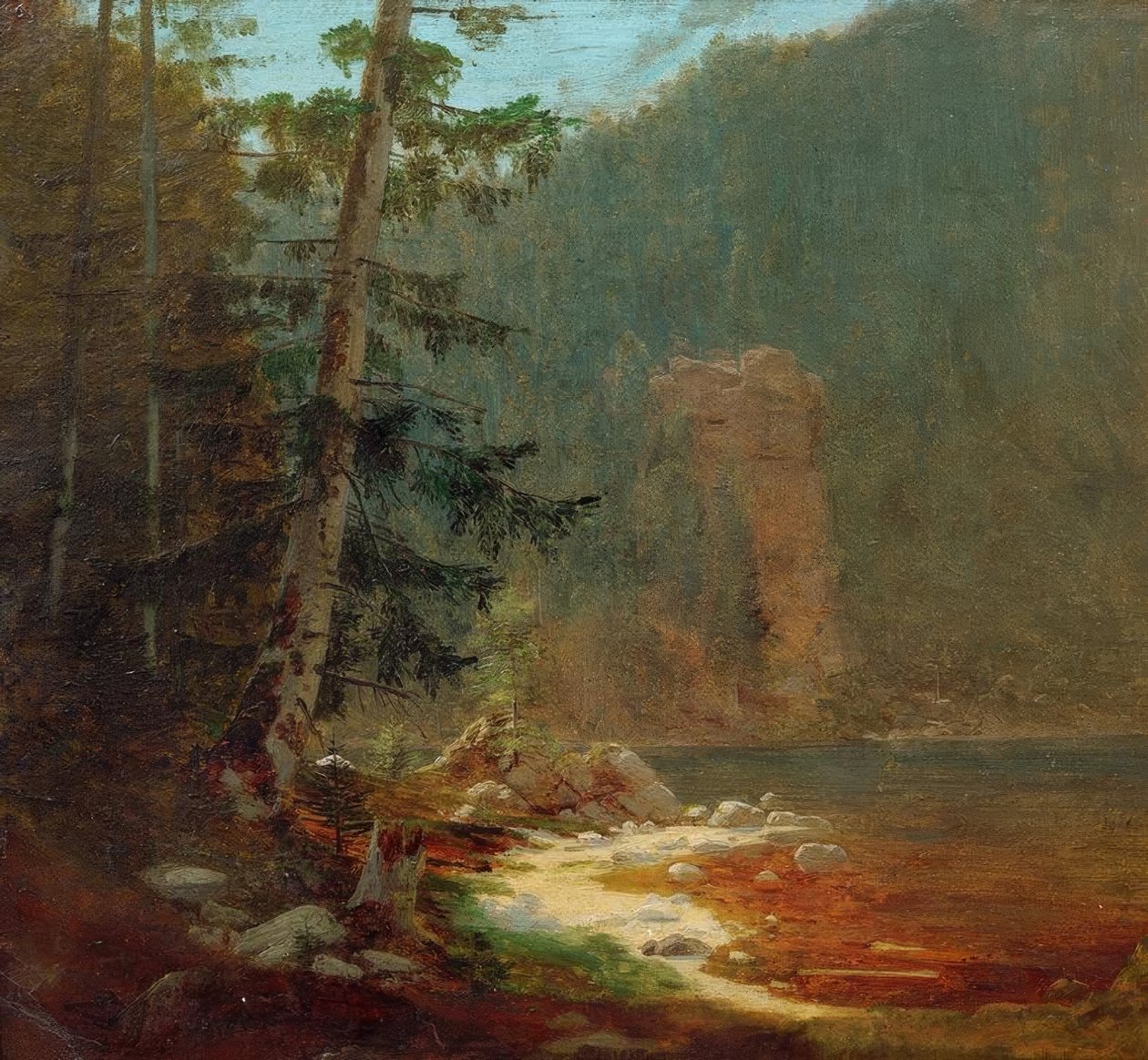 Klippekløft med å i nærheden af ​​Lenggries af Carl Spitzweg