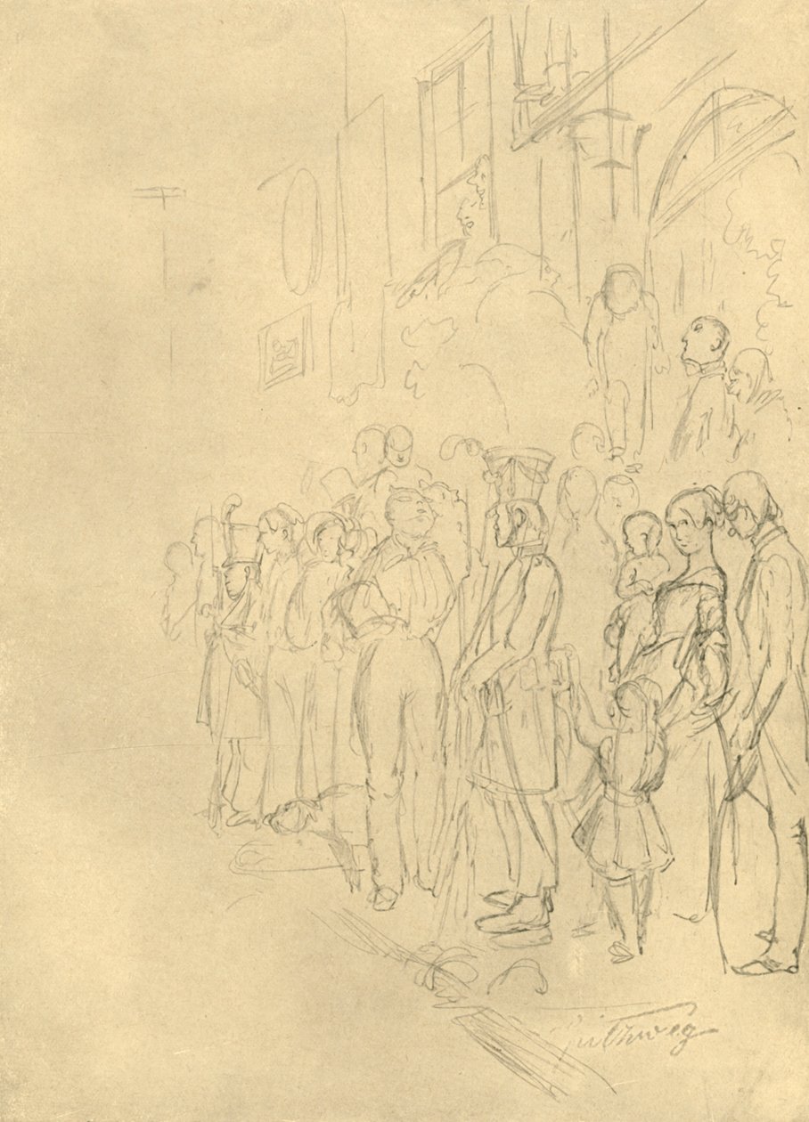 Afventer processionen, midten af ​​slutningen af ​​det 19. århundrede, c1924. af Carl Spitzweg